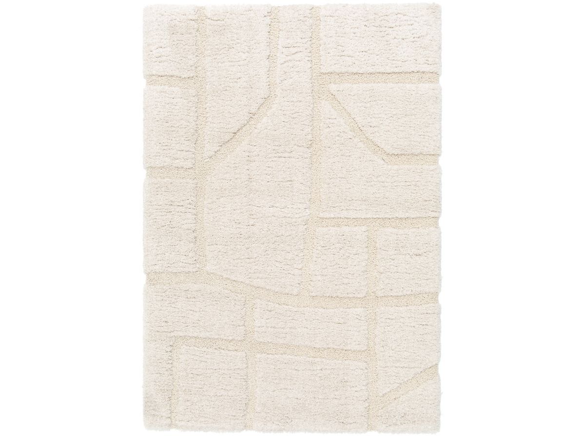 MARINA langpolig vloerkleed met grafisch patroon