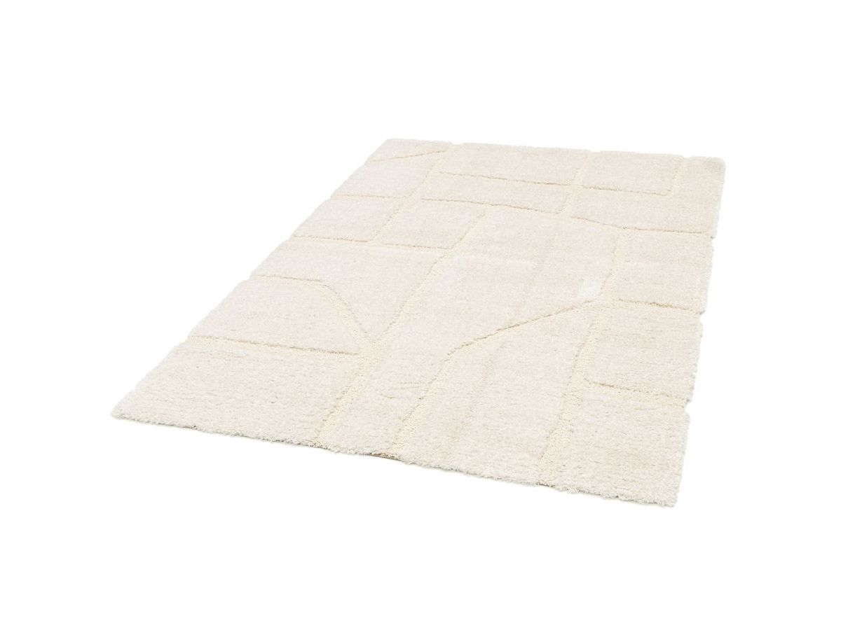 marina langpolig vloerkleed met grafisch patroon gekleurd ecru