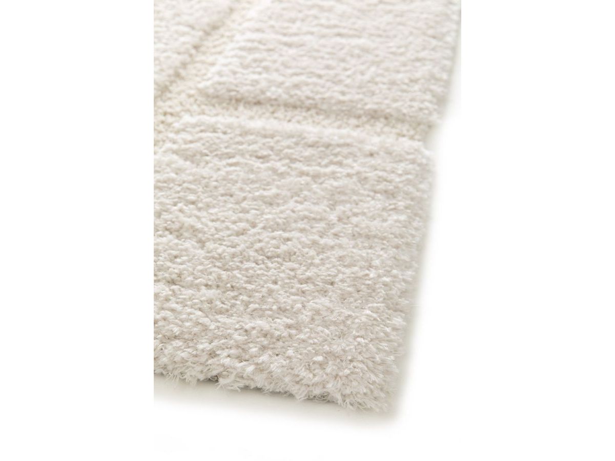 Tapis poils longs MARINA motif graphique ecru — vue 6