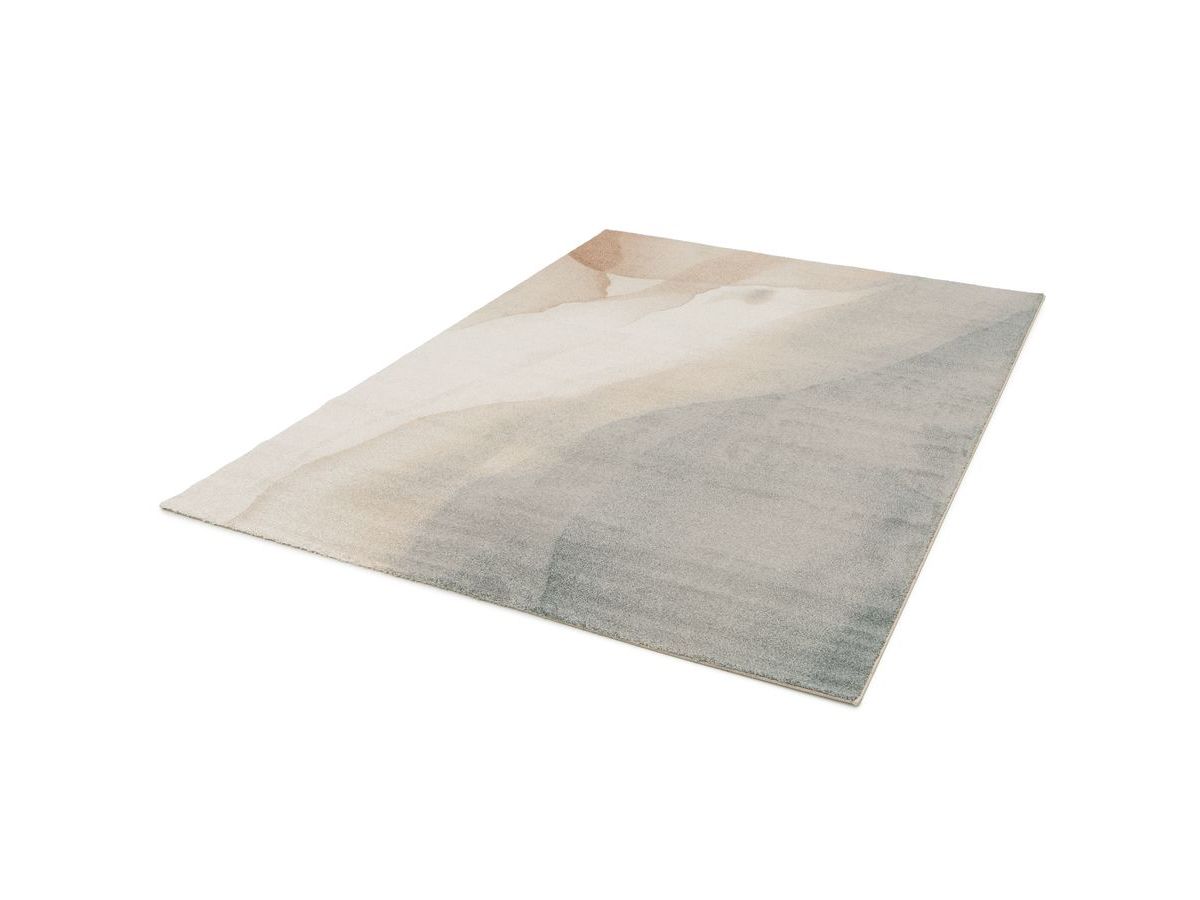 Tapis poils ras LIVIO motif abstrait marron — vue 3