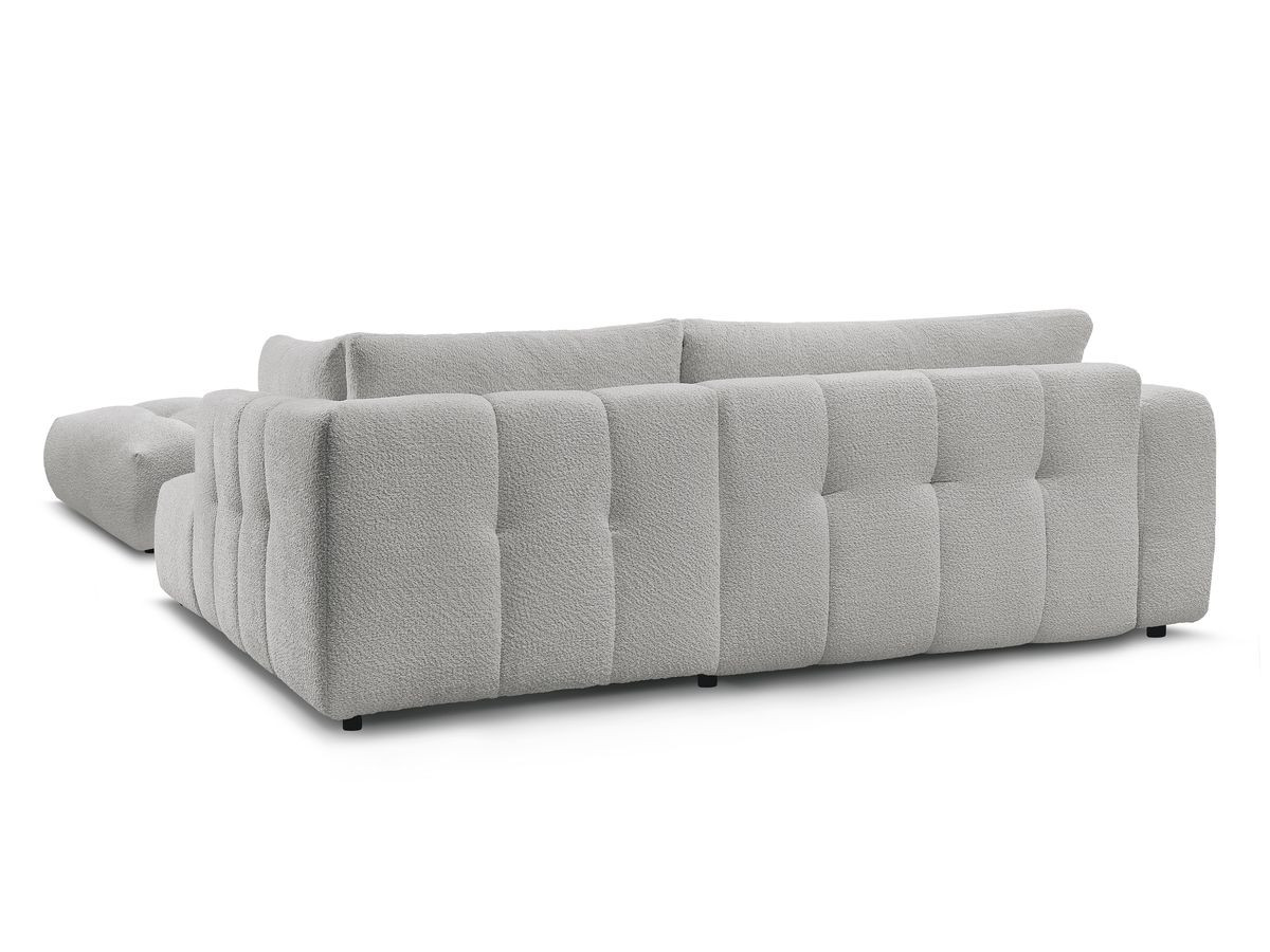 Canapé d'angle fixe EVEREST tissu chiné - Orange - Angle droit - 10 coussins
