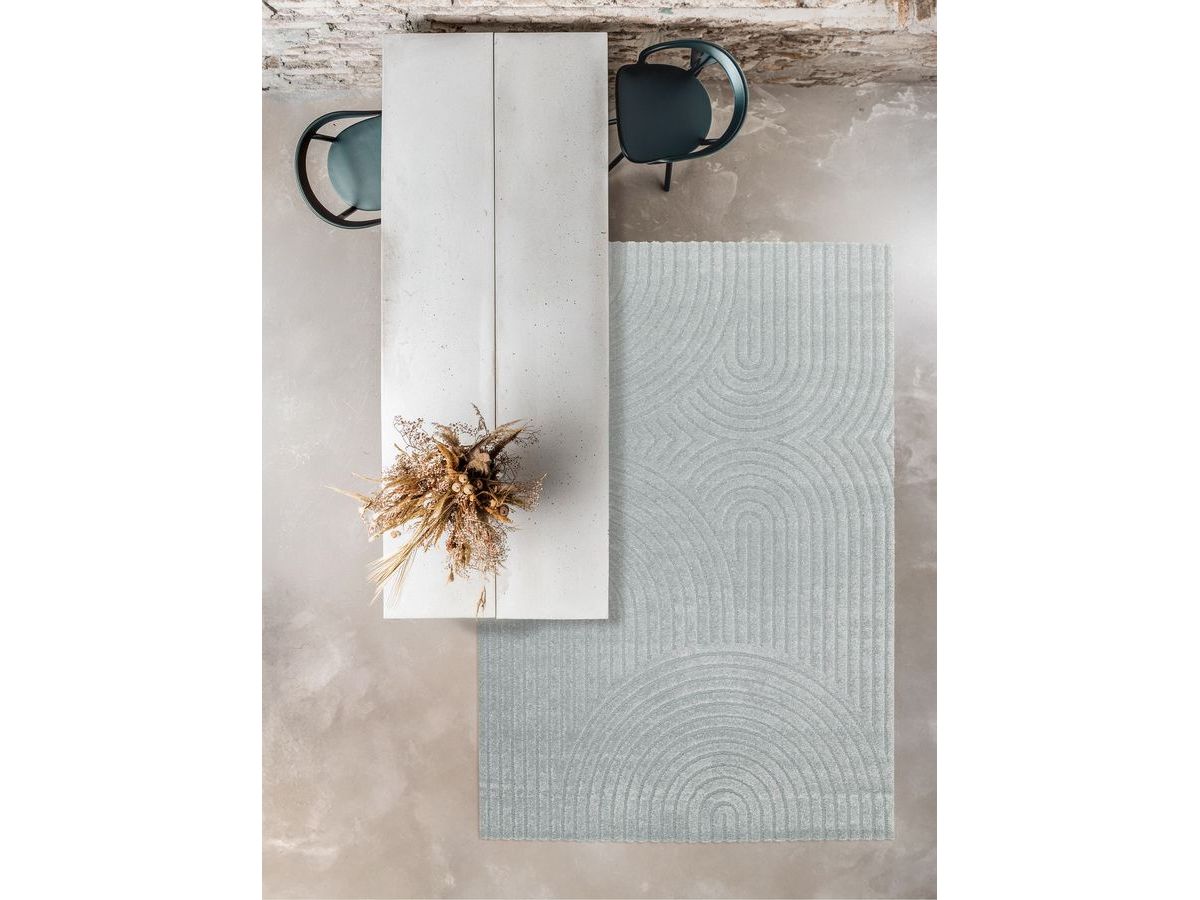 Tapis poils ras HERVE motif abstrait bleu — vue 4