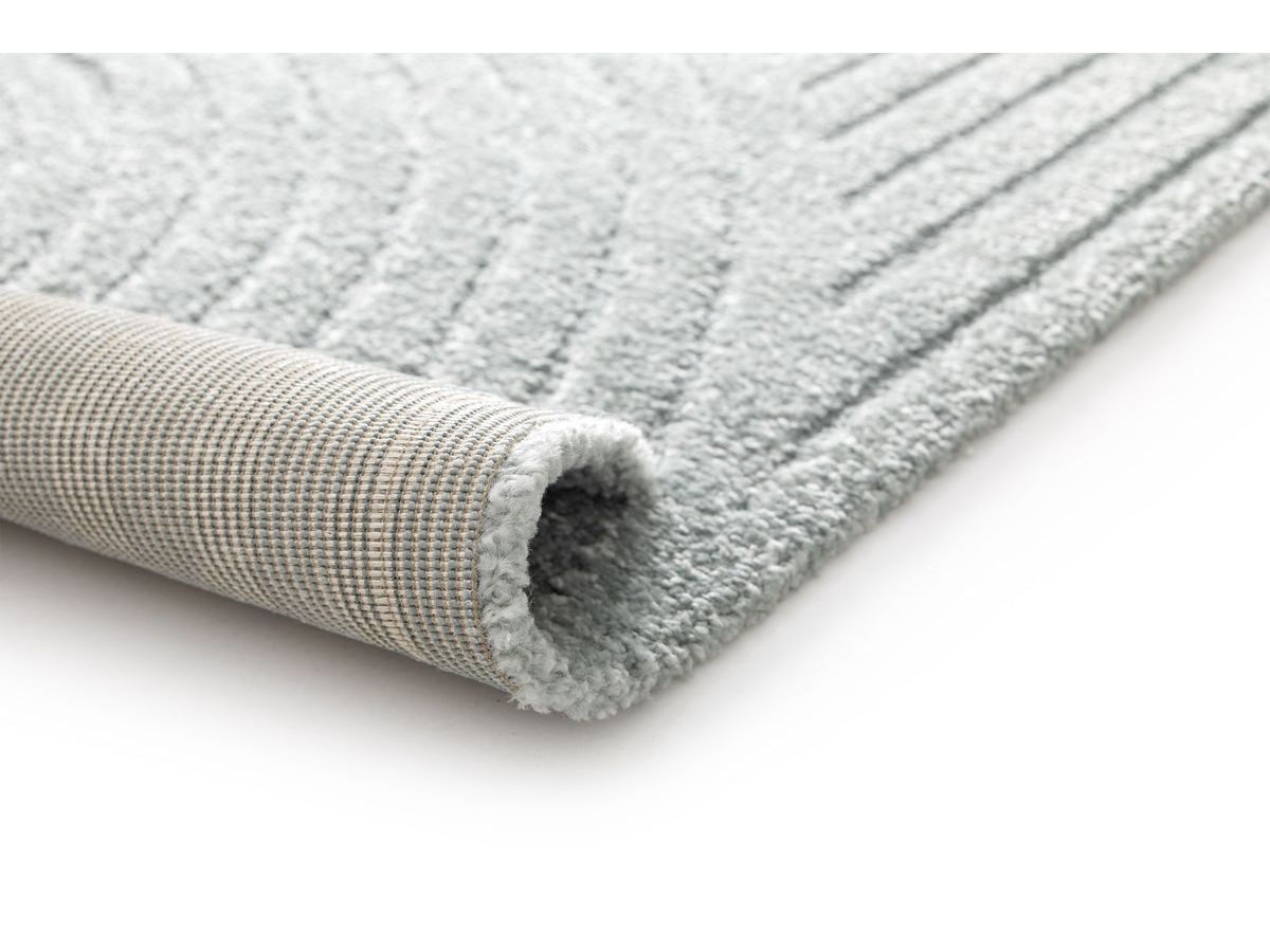 Tapis poils ras HERVE motif abstrait bleu — vue 5