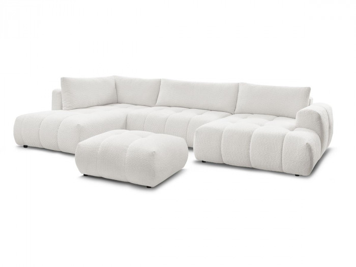 Canapé panoramique convertible FUJII tissu bouclette