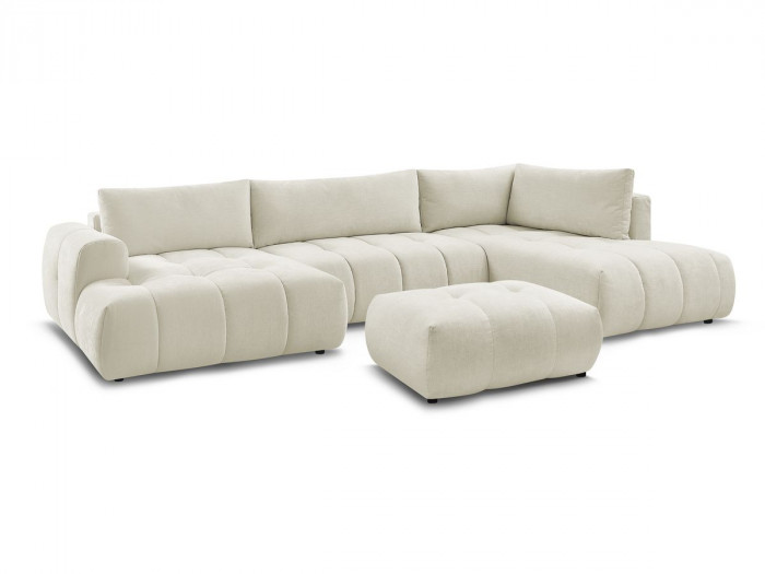 Canapé panoramique convertible FUJII tissu lisse