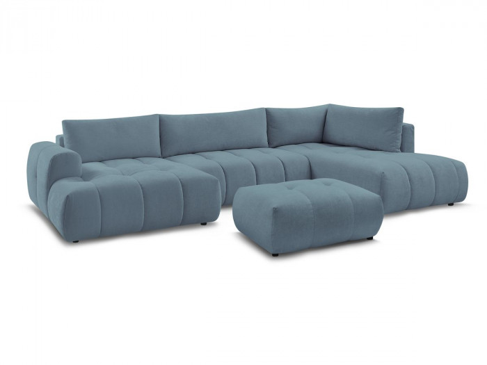 Canapé panoramique convertible FUJII tissu lisse