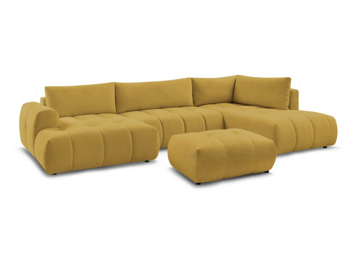 Canapé panoramique convertible FUJII tissu lisse