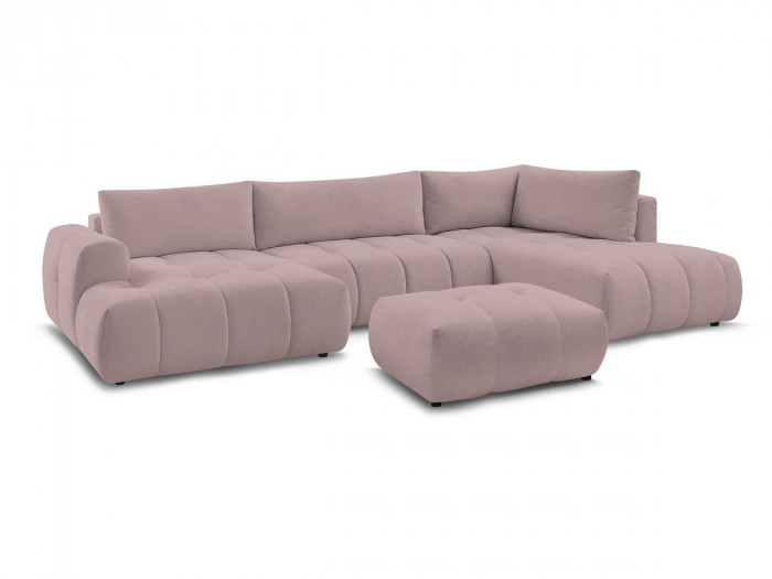 Canapé panoramique convertible FUJII tissu lisse