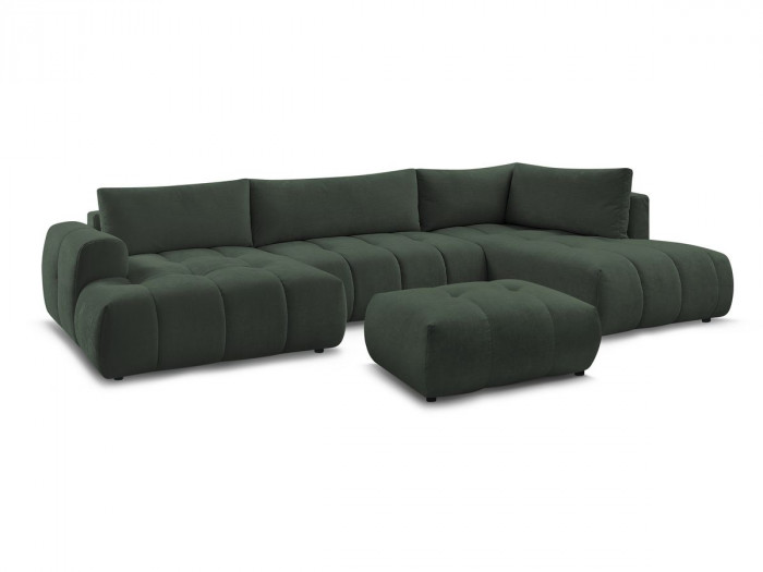 Canapé panoramique convertible FUJII tissu lisse