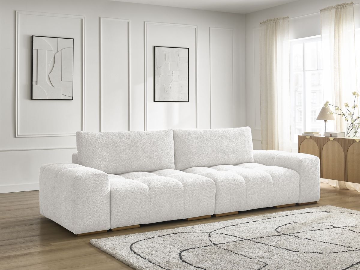 Canapé droit 3 places ANAKIN bouclette blanc — vue 6