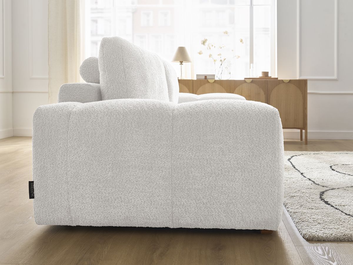 Canapé droit fixe 3 places ANAKIN tissu bouclette