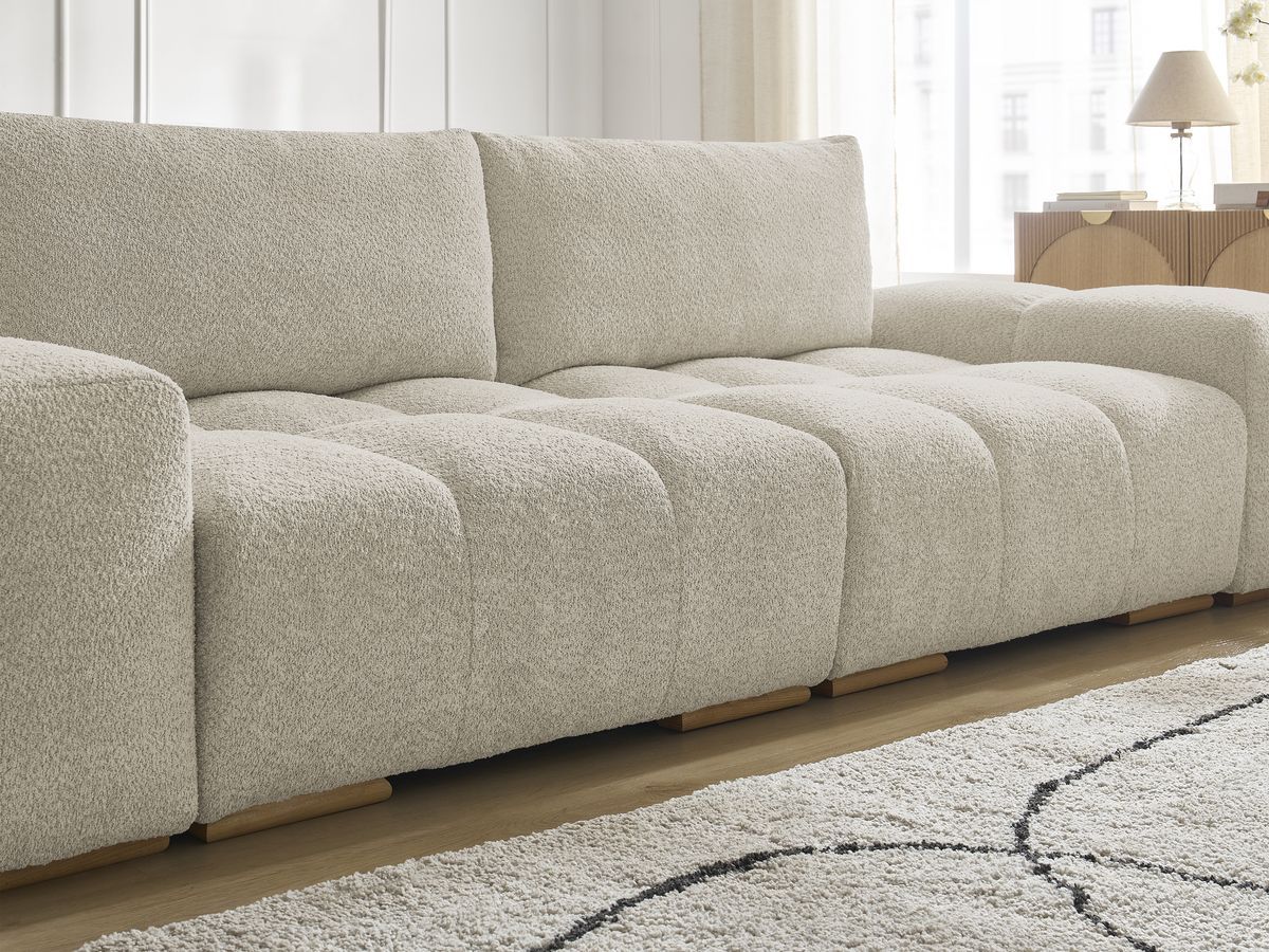 Canapé droit fixe 3 places ANAKIN tissu bouclette