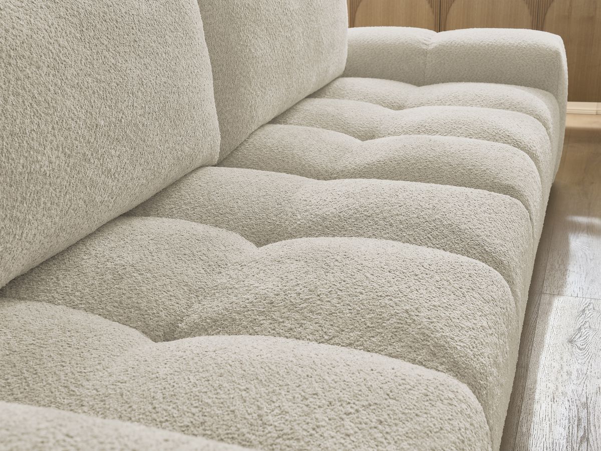 Canapé droit fixe 3 places ANAKIN tissu bouclette