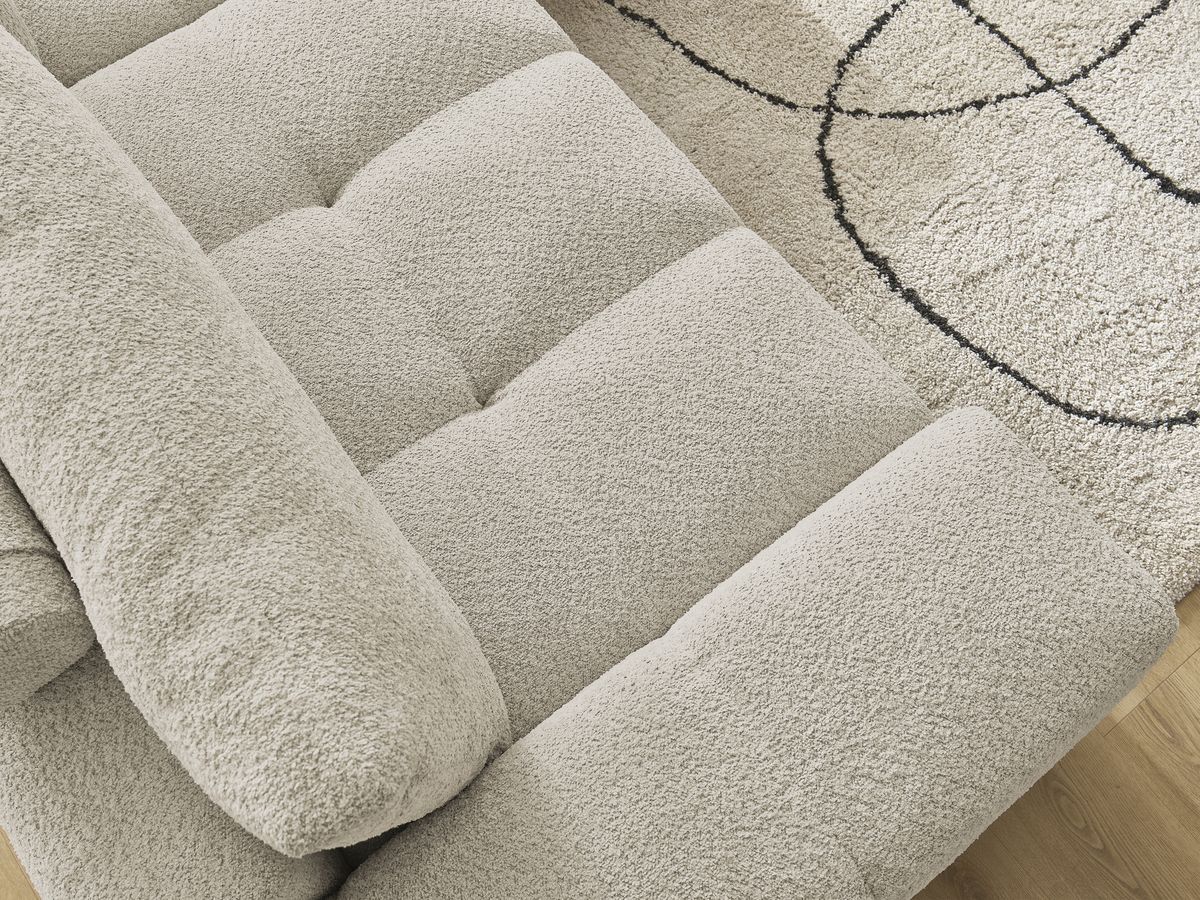 Canapé droit fixe 3 places ANAKIN tissu bouclette