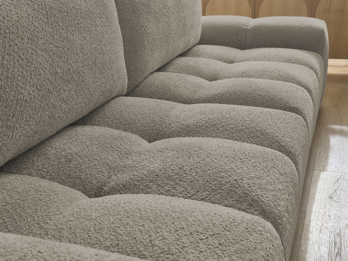 Canapé droit fixe 3 places ANAKIN tissu bouclette