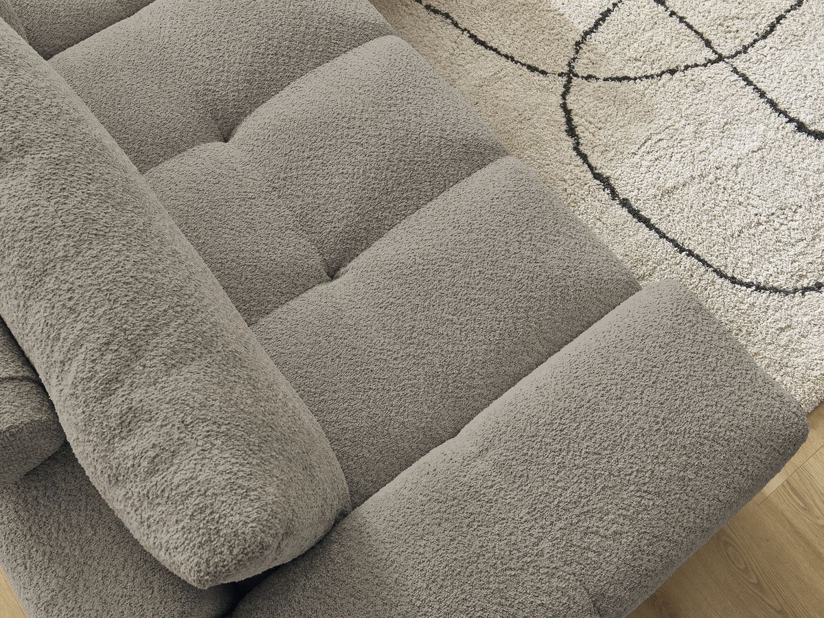 Canapé droit fixe 3 places ANAKIN tissu bouclette