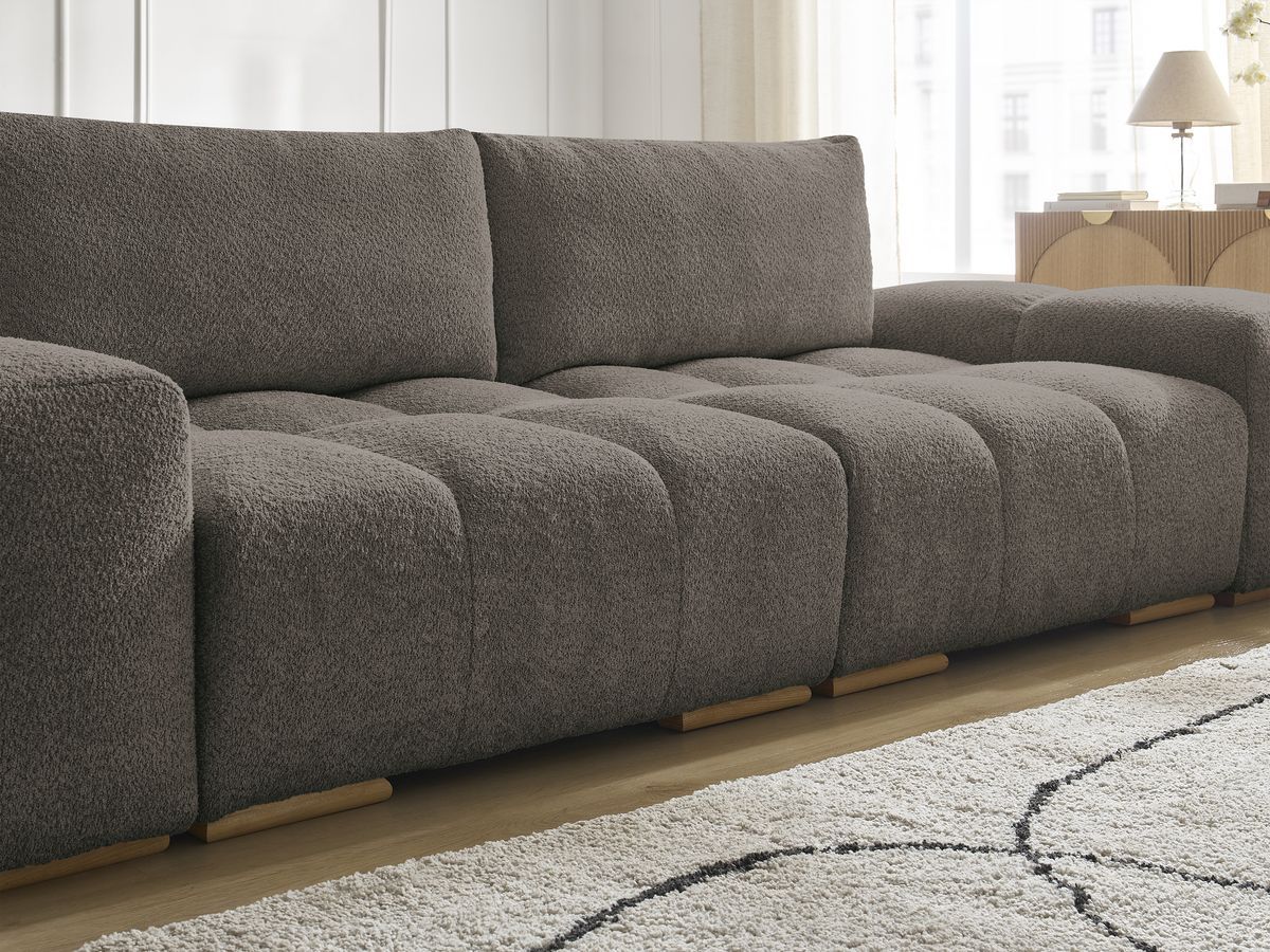 Canapé droit fixe 3 places ANAKIN tissu bouclette