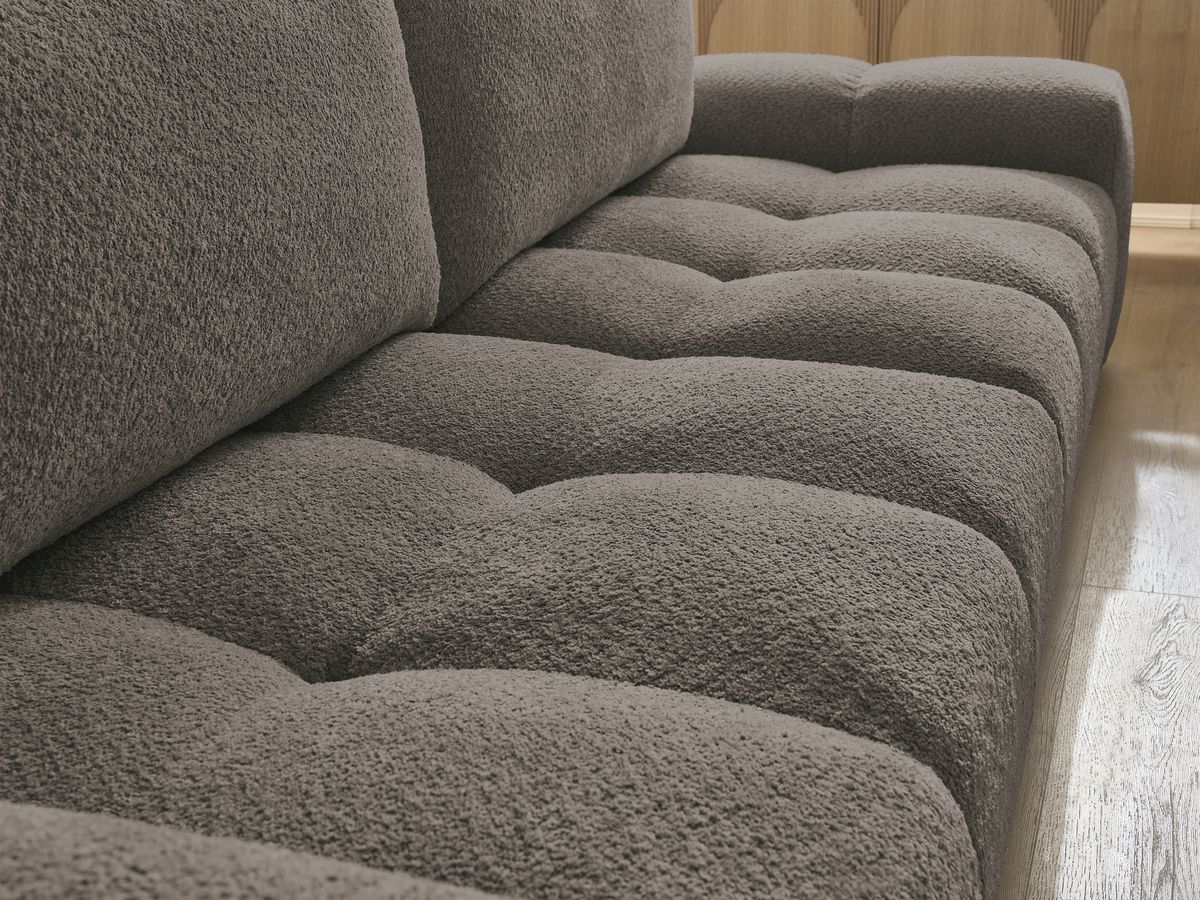 Canapé droit fixe 3 places ANAKIN tissu bouclette