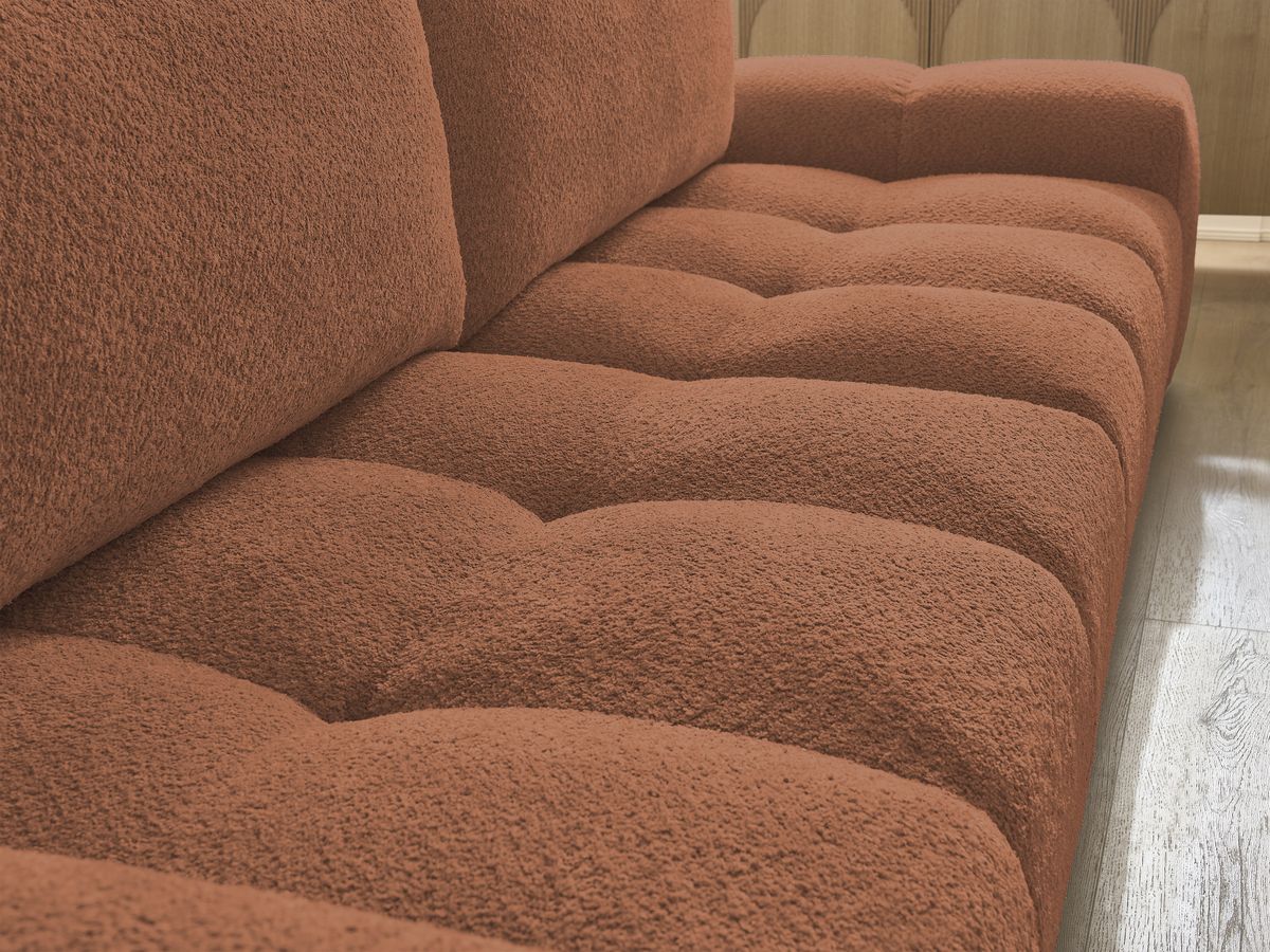 Canapé droit fixe 3 places ANAKIN tissu bouclette