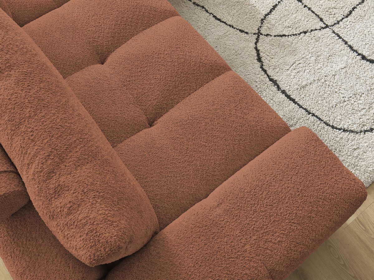 Canapé droit fixe 3 places ANAKIN tissu bouclette