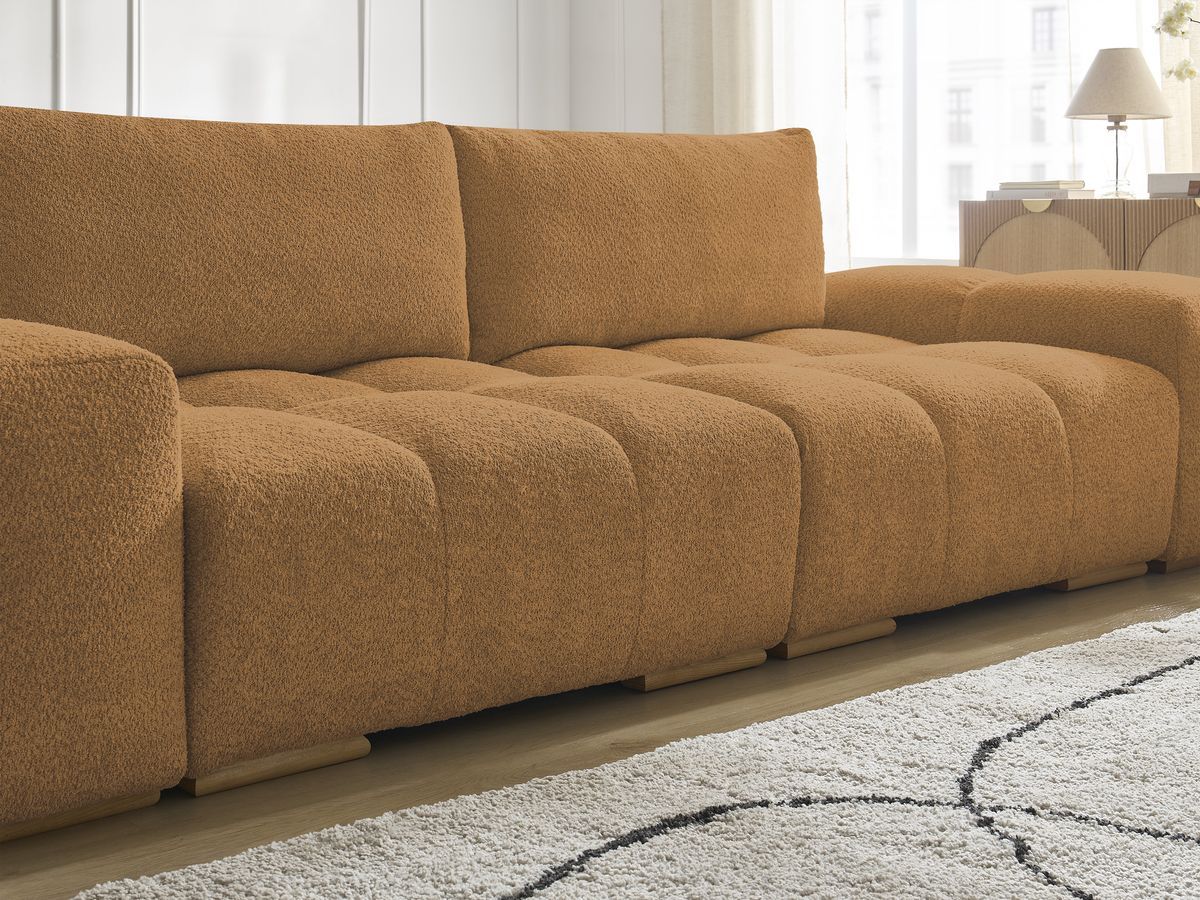 Canapé droit fixe 3 places ANAKIN tissu bouclette