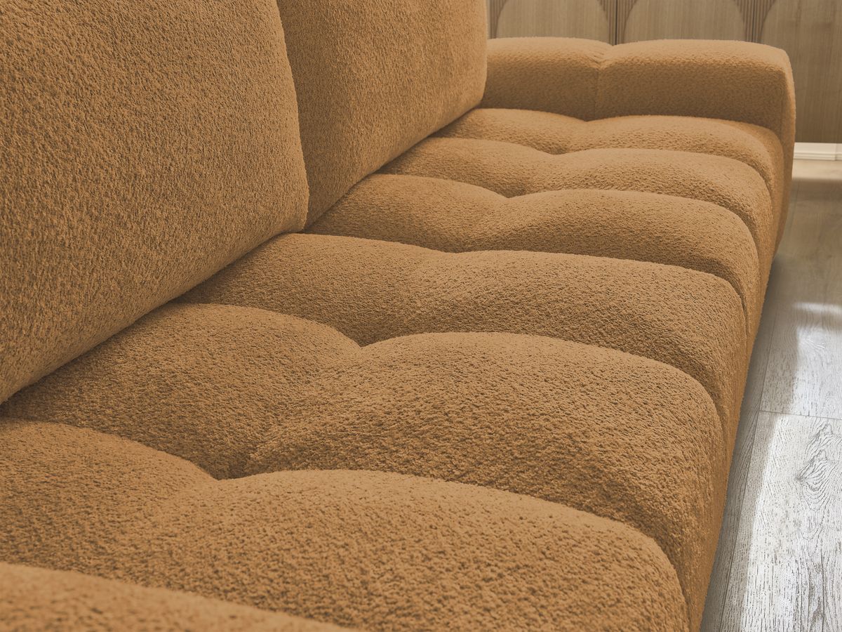 Canapé droit fixe 3 places ANAKIN tissu bouclette