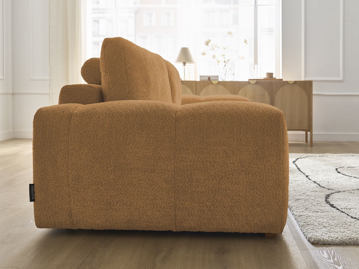 Canapé droit fixe 3 places ANAKIN tissu bouclette