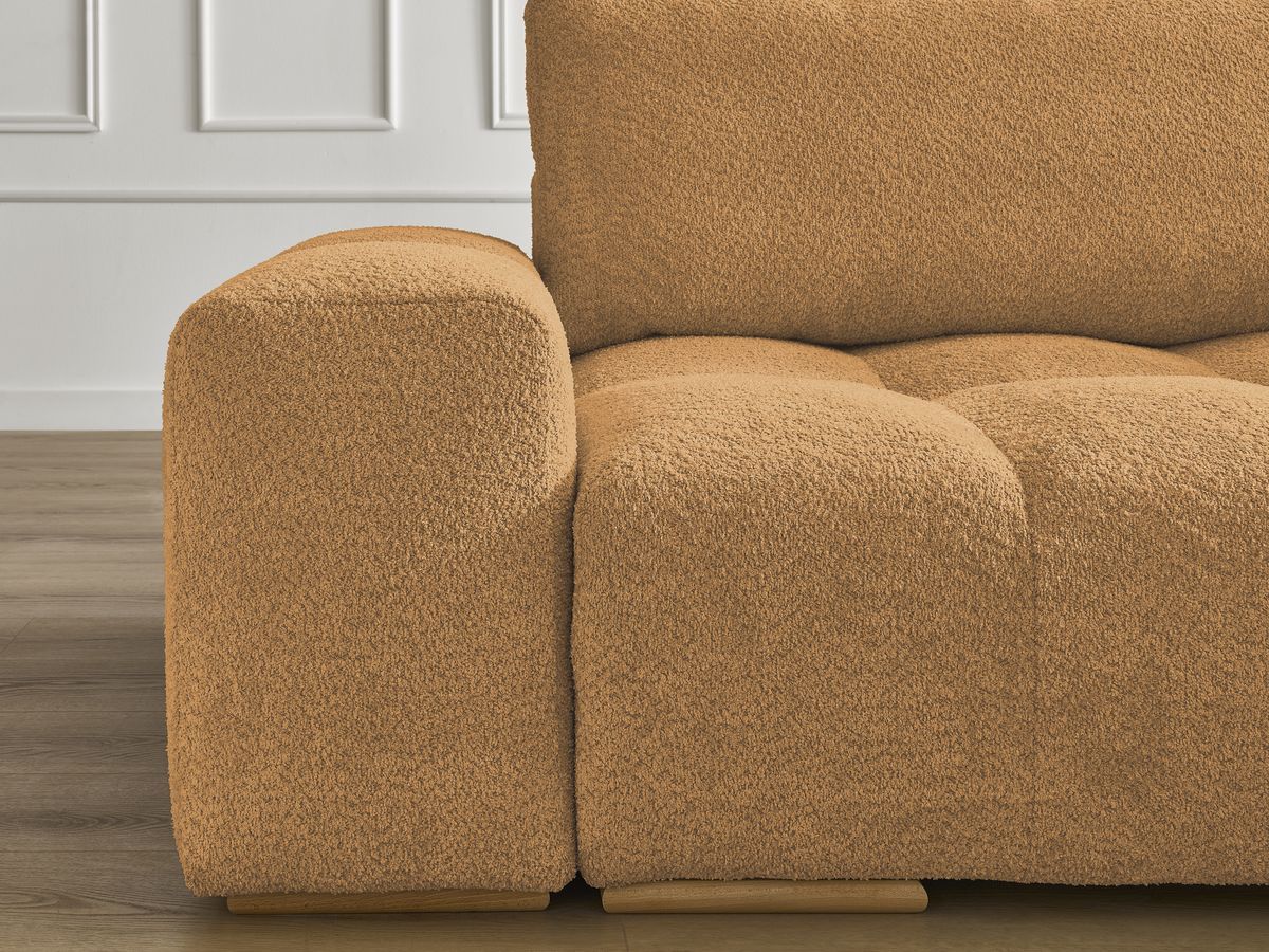 Canapé droit fixe 3 places ANAKIN tissu bouclette