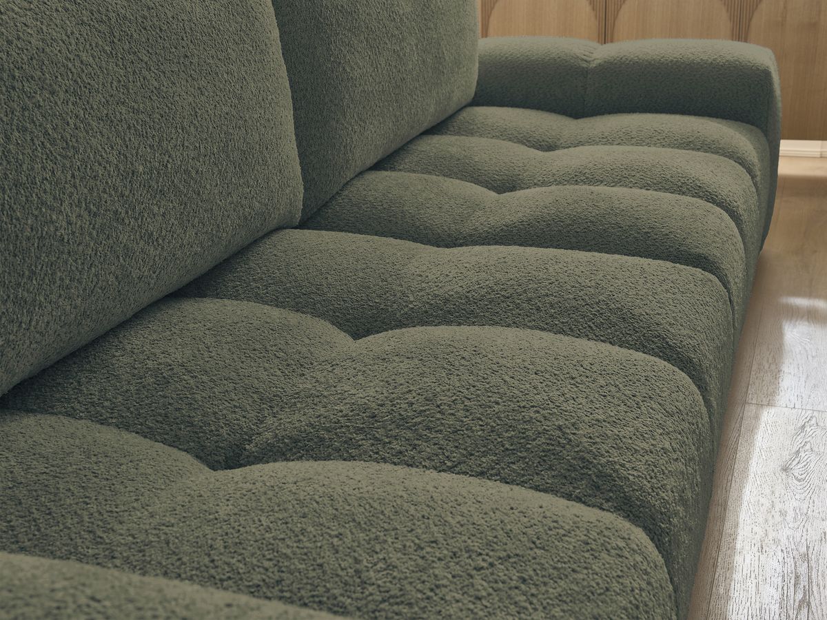 Canapé droit fixe 3 places ANAKIN tissu bouclette