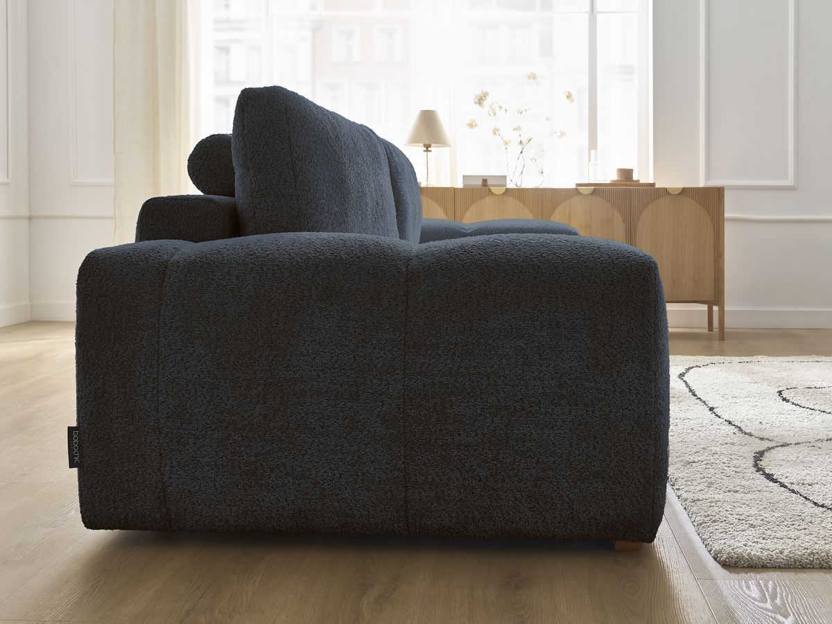 Canapé droit fixe 3 places ANAKIN tissu bouclette