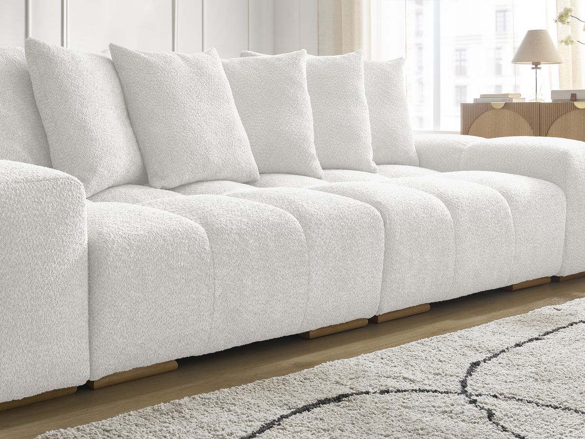 Canapé droit fixe 3 places ANAKIN tissu bouclette