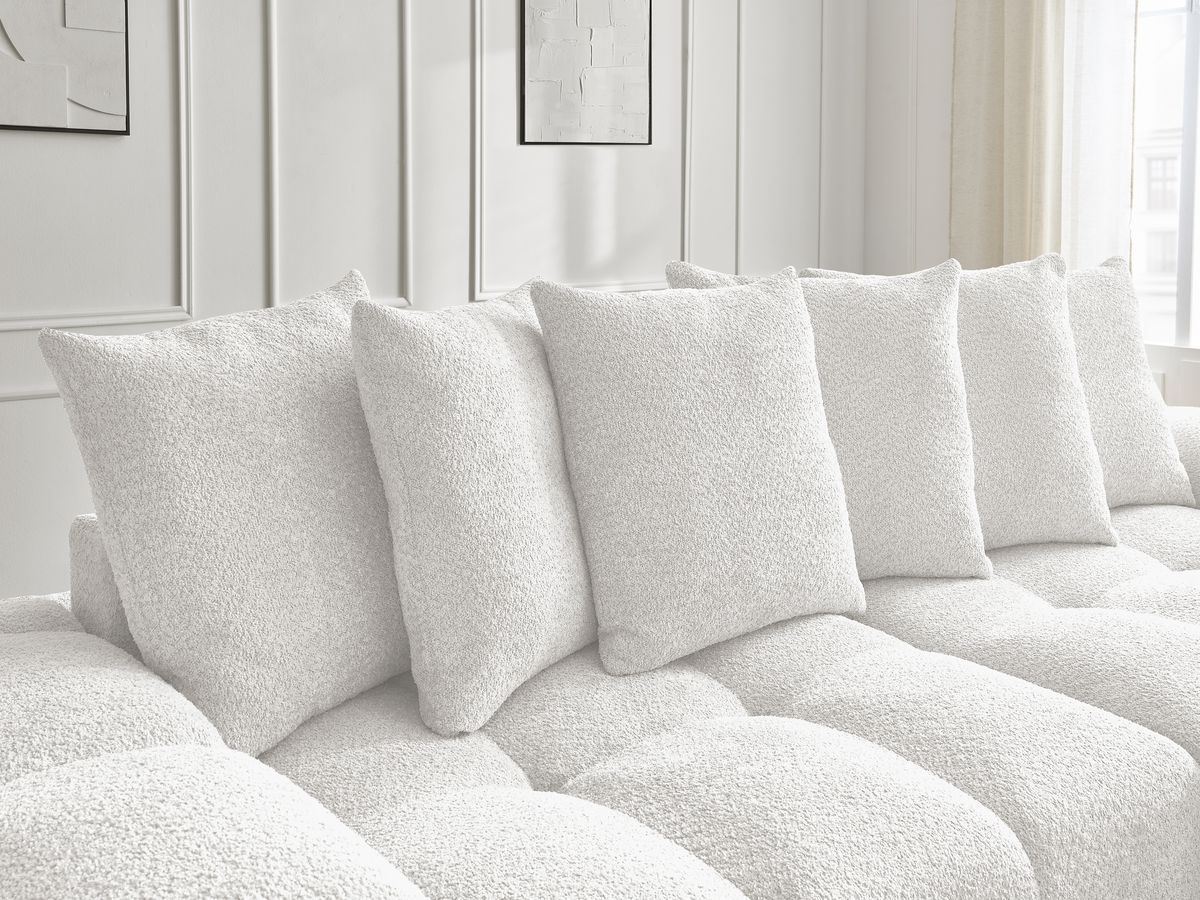 Canapé droit fixe 3 places ANAKIN tissu bouclette