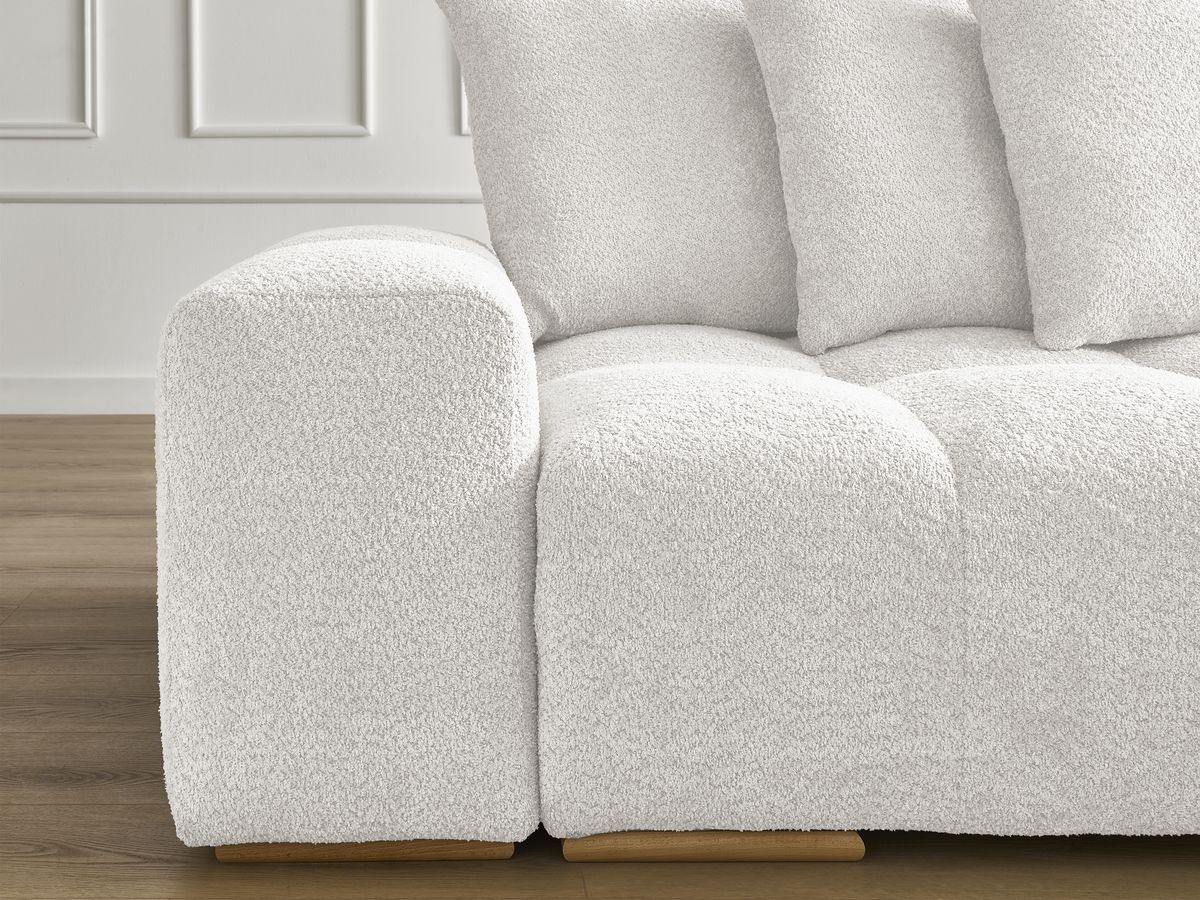 Canapé droit fixe 3 places ANAKIN tissu bouclette