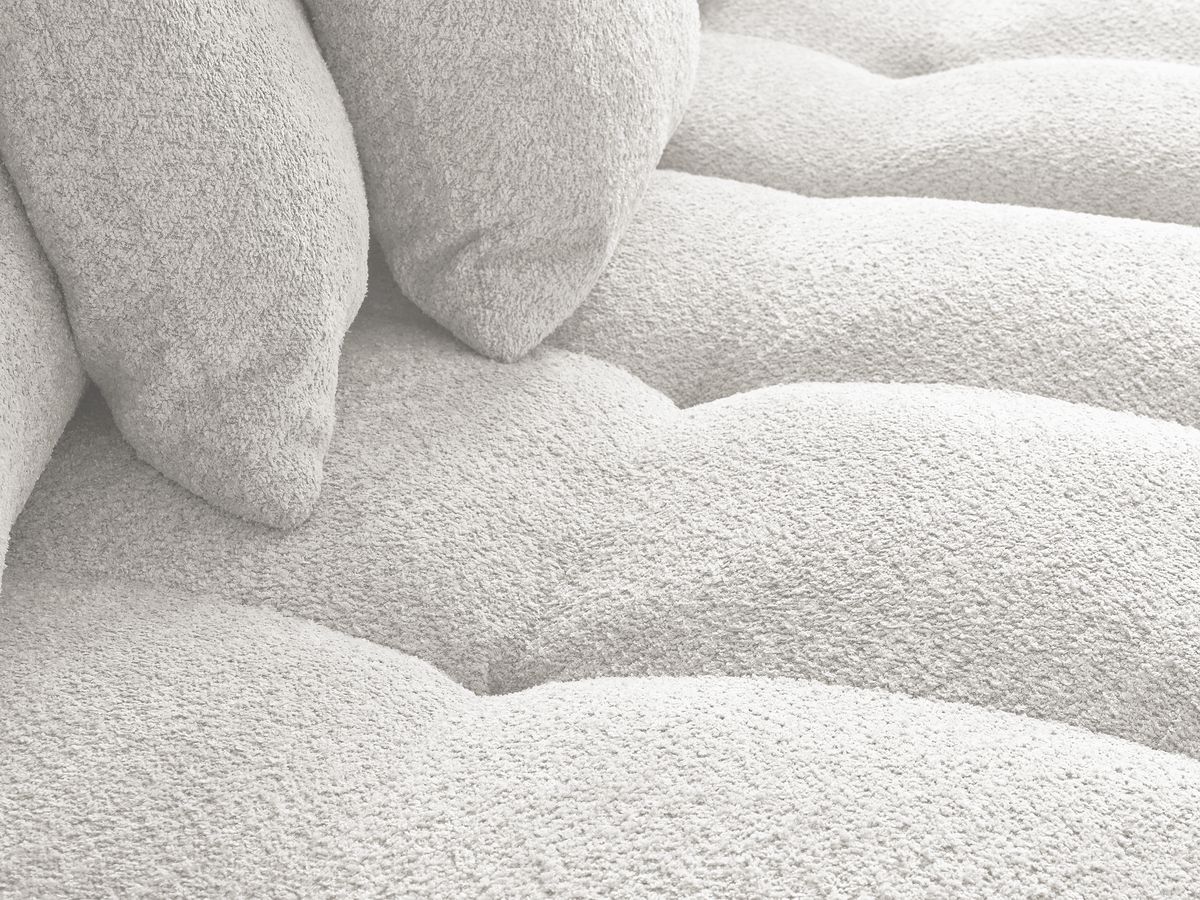 Canapé droit fixe 3 places ANAKIN tissu bouclette