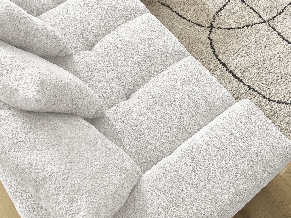 Canapé droit fixe 3 places ANAKIN tissu bouclette