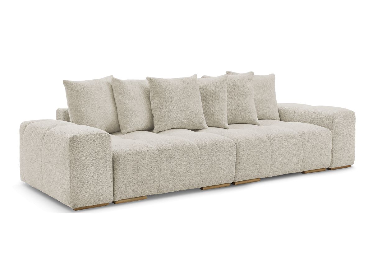 anakin vaste 3-zits rechte bank in badstof gekleurd beige