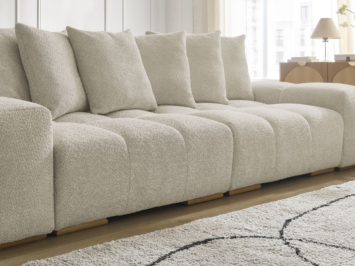 Canapé droit fixe 3 places ANAKIN tissu bouclette