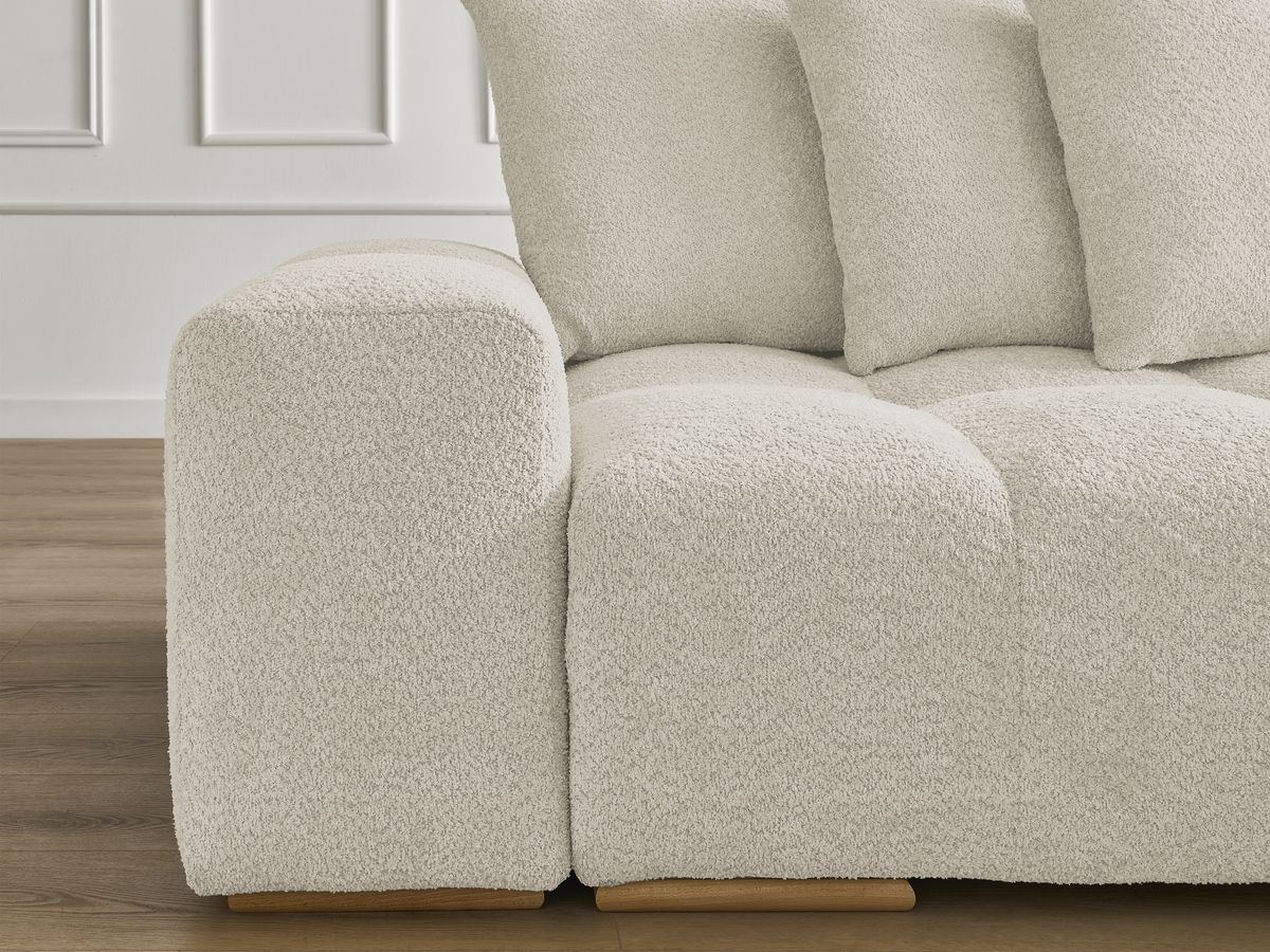 Canapé droit fixe 3 places ANAKIN tissu bouclette