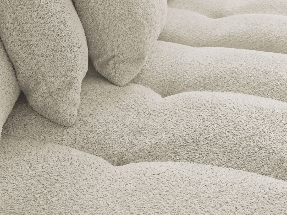 Canapé droit fixe 3 places ANAKIN tissu bouclette