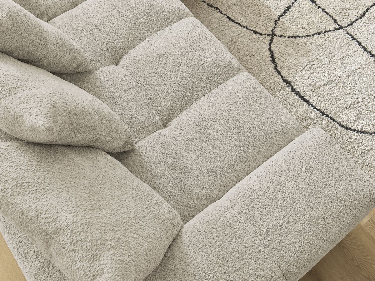 Canapé droit fixe 3 places ANAKIN tissu bouclette