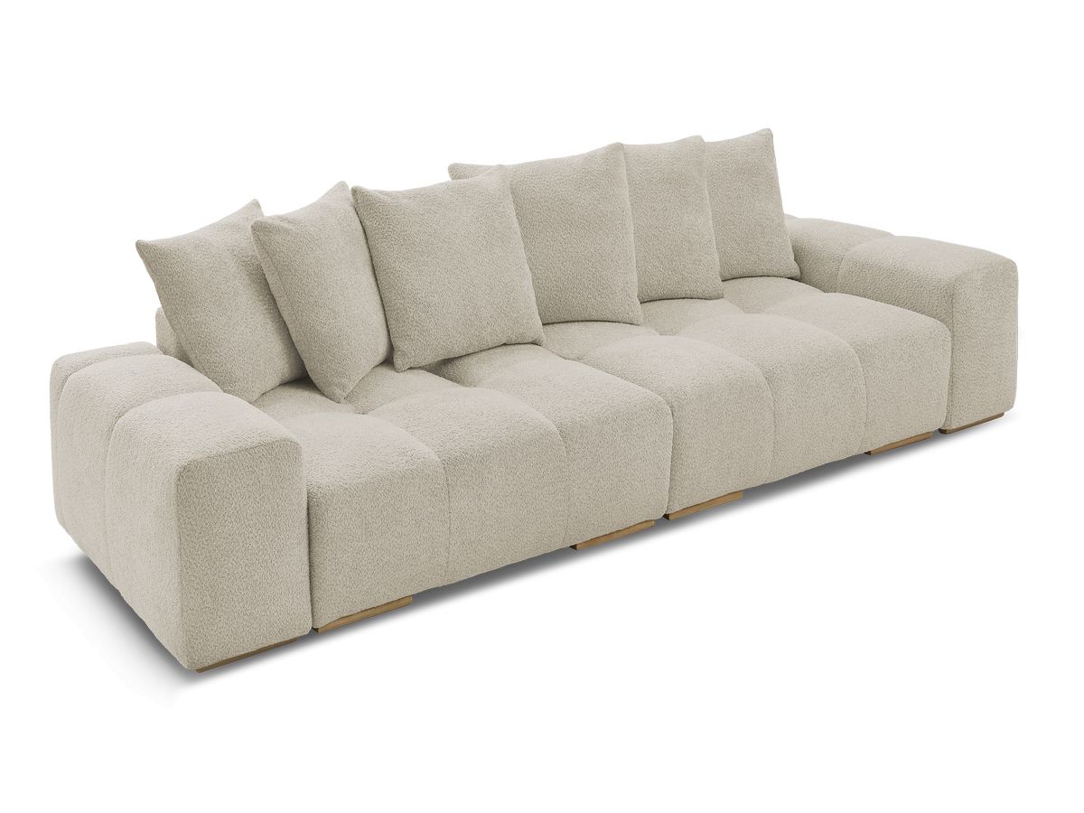 Canapé droit fixe 3 places ANAKIN tissu bouclette