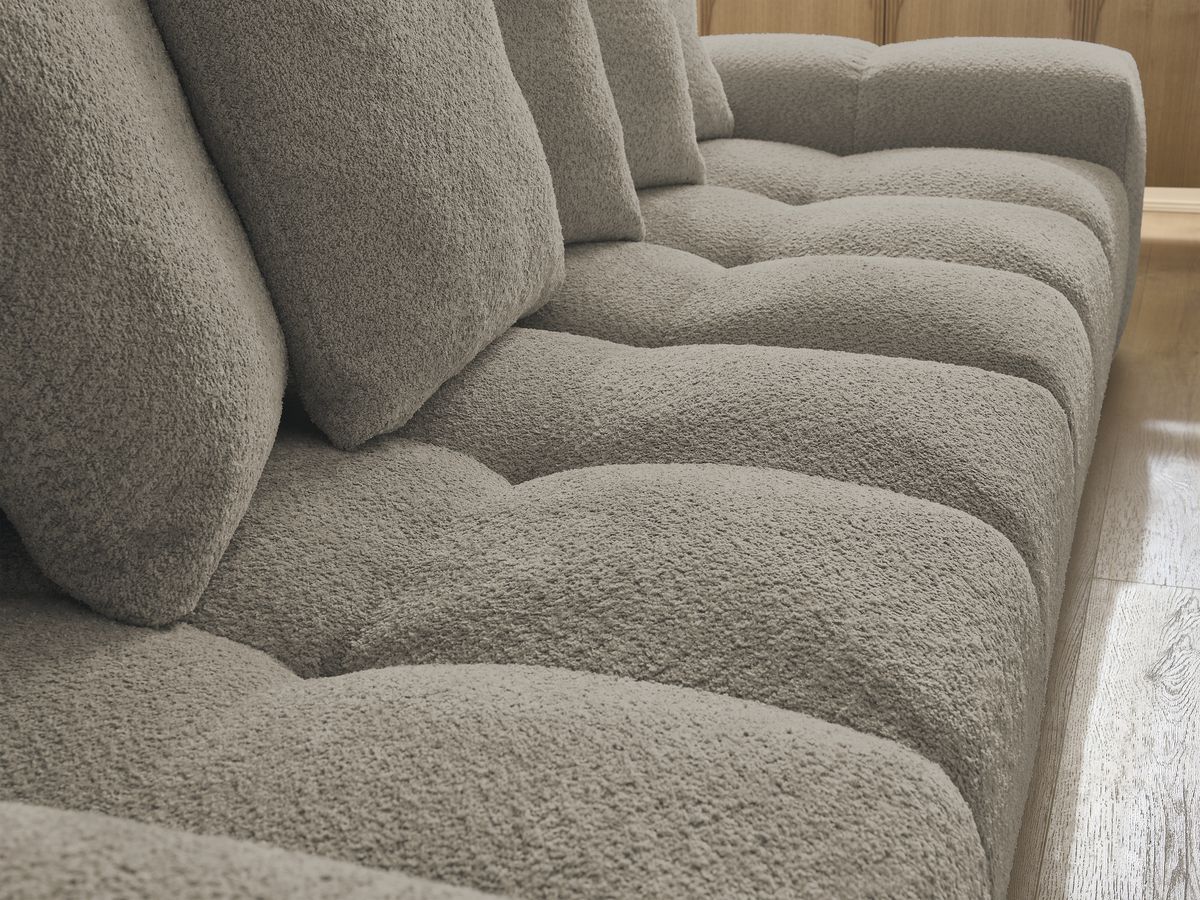 Canapé droit fixe 3 places ANAKIN tissu bouclette