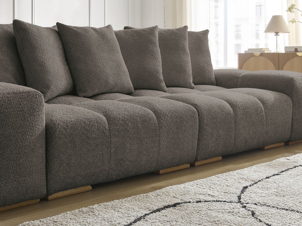 Canapé droit fixe 3 places ANAKIN tissu bouclette