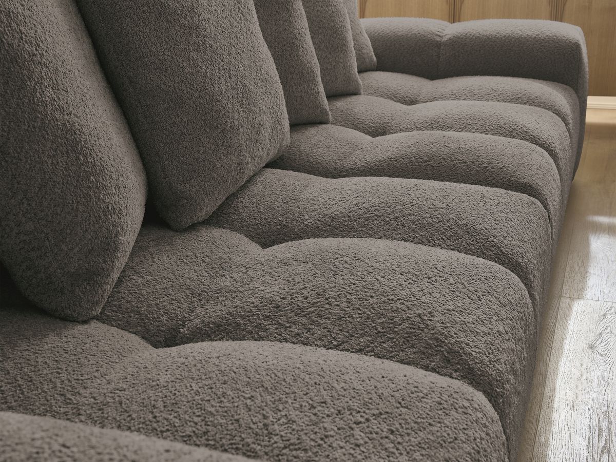 Canapé droit fixe 3 places ANAKIN tissu bouclette