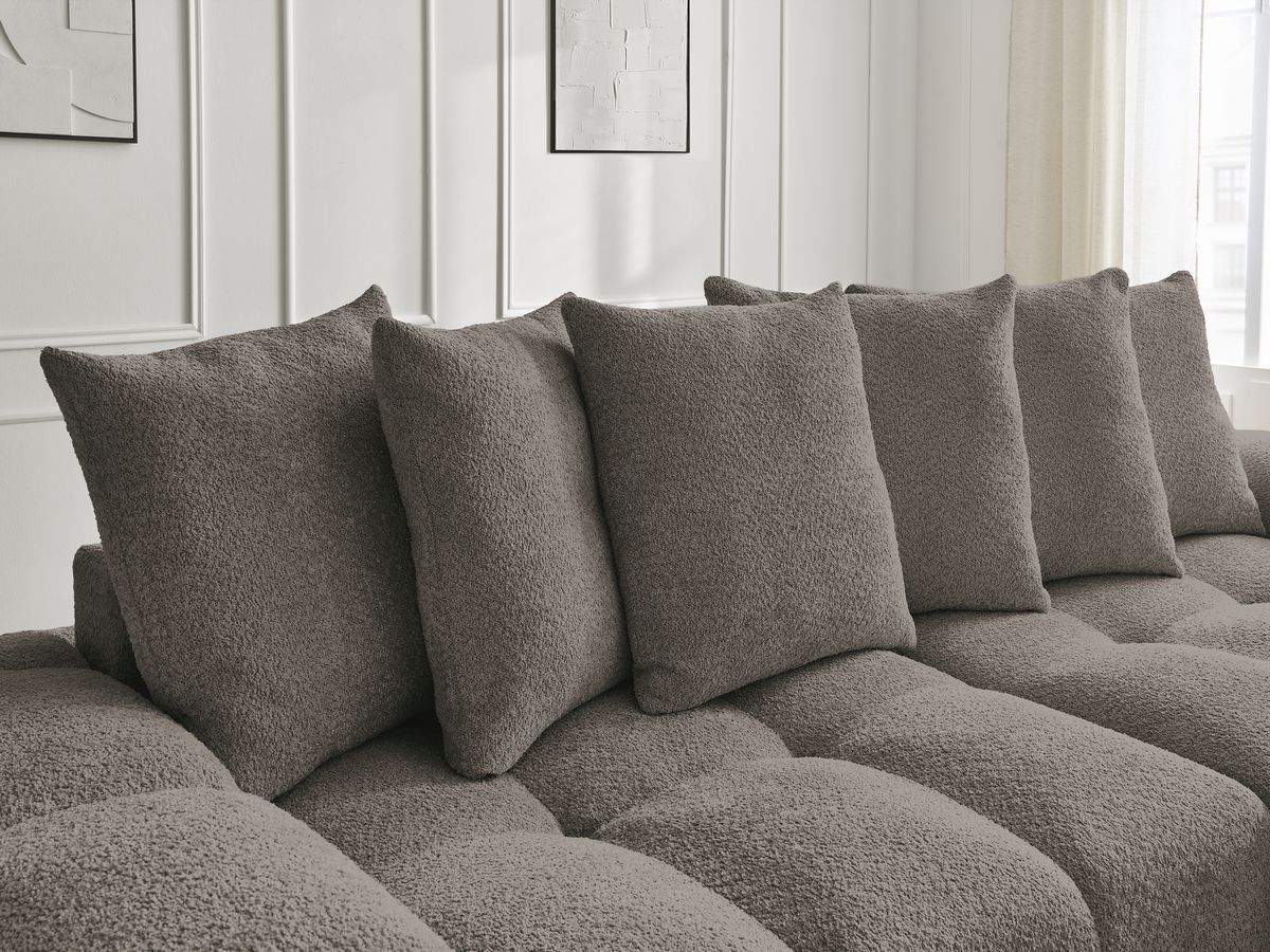 Canapé droit fixe 3 places ANAKIN tissu bouclette