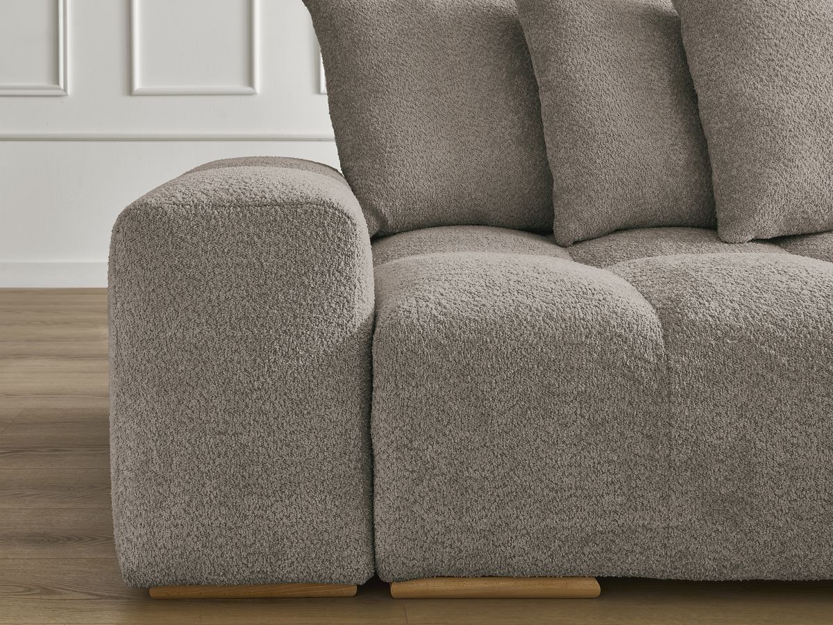 Canapé droit fixe 3 places ANAKIN tissu bouclette