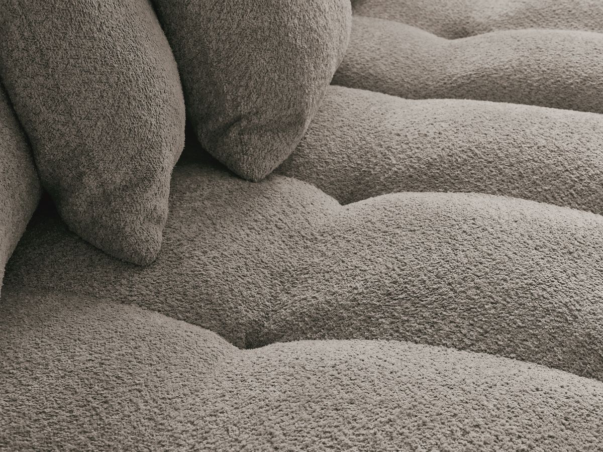 Canapé droit fixe 3 places ANAKIN tissu bouclette