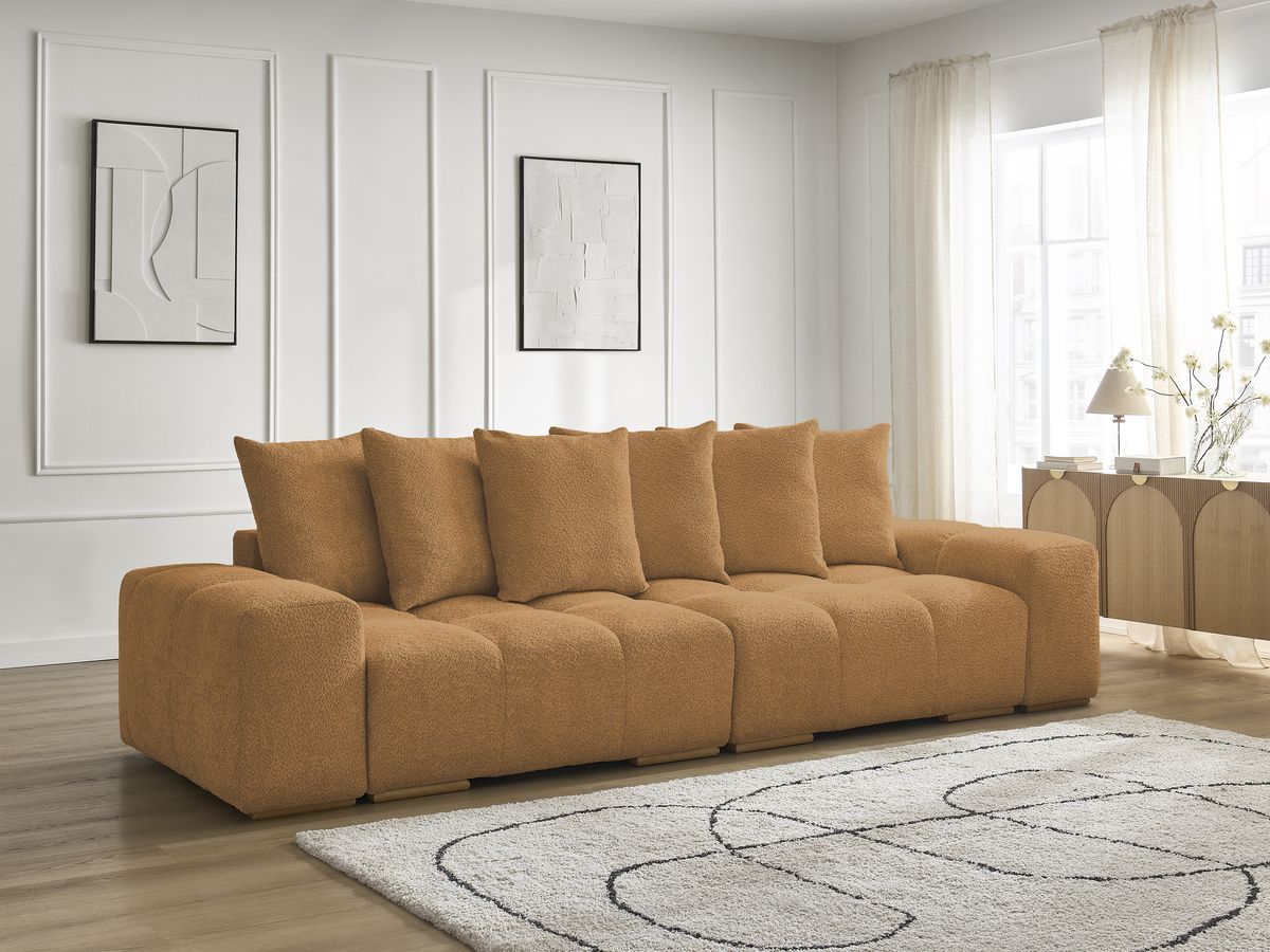 Canapé droit fixe 3 places ANAKIN tissu bouclette