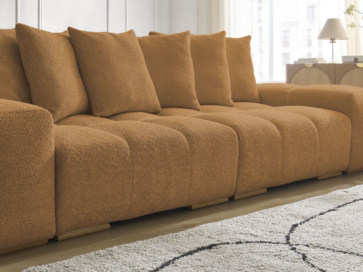 Canapé droit fixe 3 places ANAKIN tissu bouclette