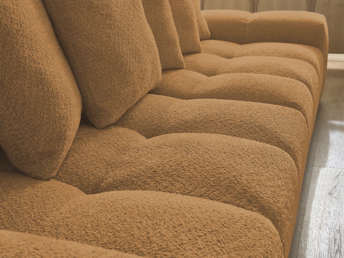 Canapé droit fixe 3 places ANAKIN tissu bouclette